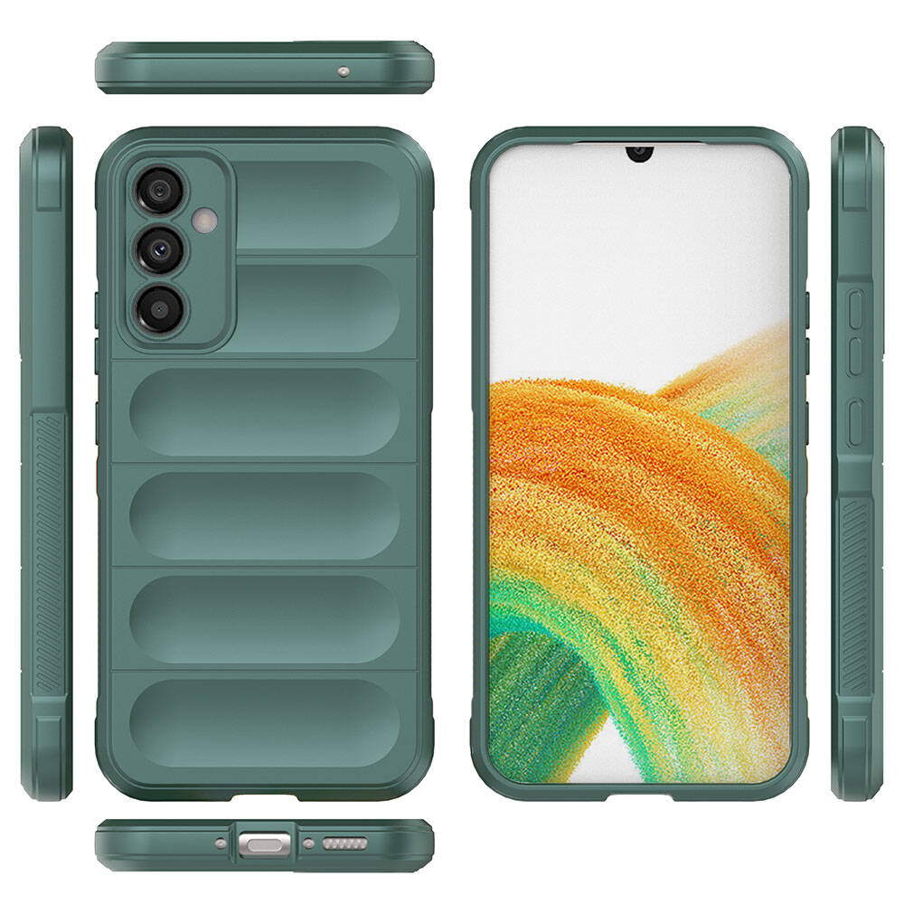 Galaxy A34 Kılıf Esnek TPU Oyuklu Arka Yüzey Tasarımlı Zore Etnik Silikon Kapak Lacivert