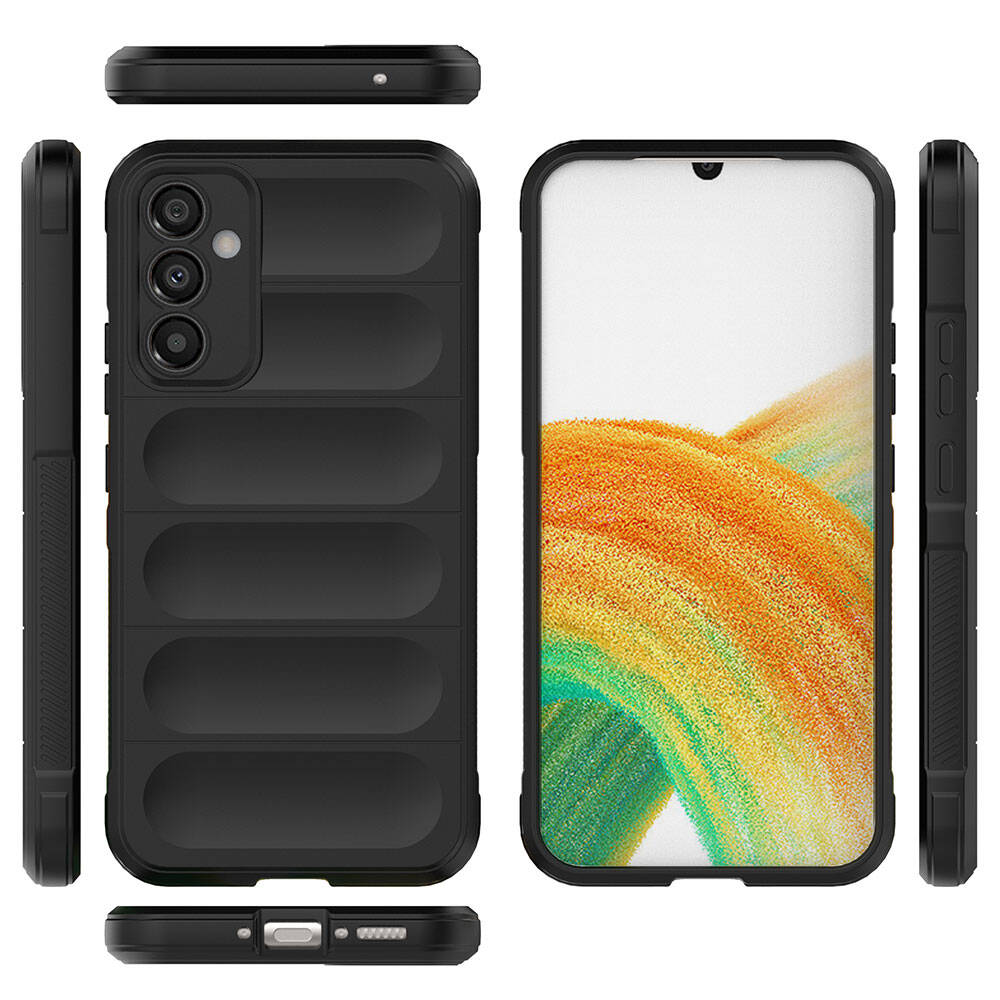Galaxy A34 Kılıf Esnek TPU Oyuklu Arka Yüzey Tasarımlı Zore Etnik Silikon Kapak Siyah