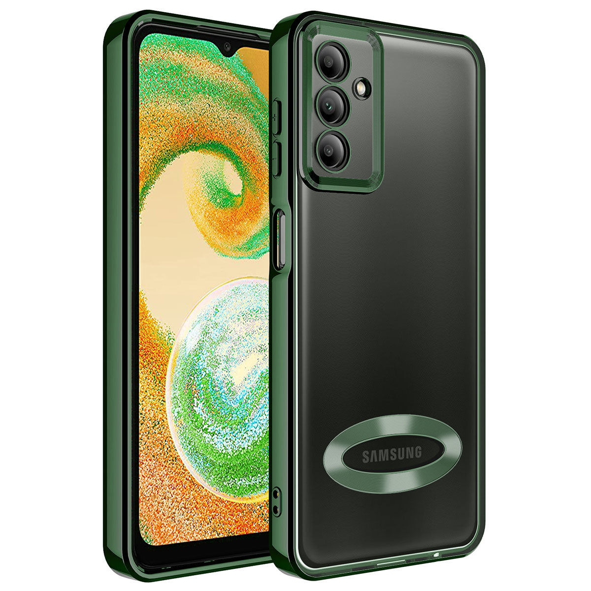 Galaxy A34 Kılıf Kamera Korumalı Logo Gösteren Zore Omega Kapak Koyu Yeşil