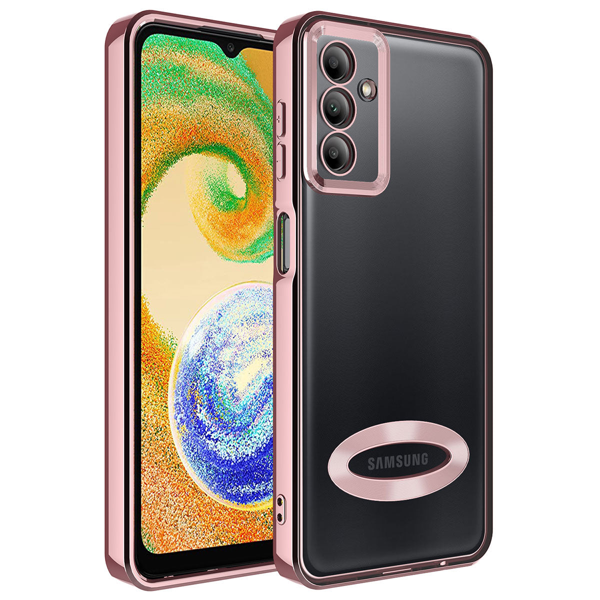 Galaxy A34 Kılıf Kamera Korumalı Logo Gösteren Zore Omega Kapak Gümüş