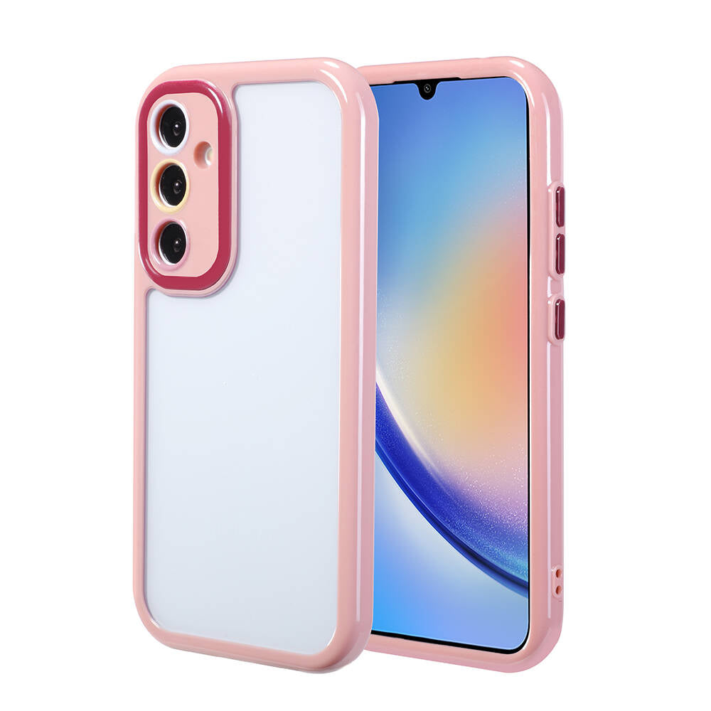 Galaxy A34 Kılıf Kamera Korumalı Renkli Kenar ve Çerçeve Tasarımlı Zore Vitamin Kapak Siyah