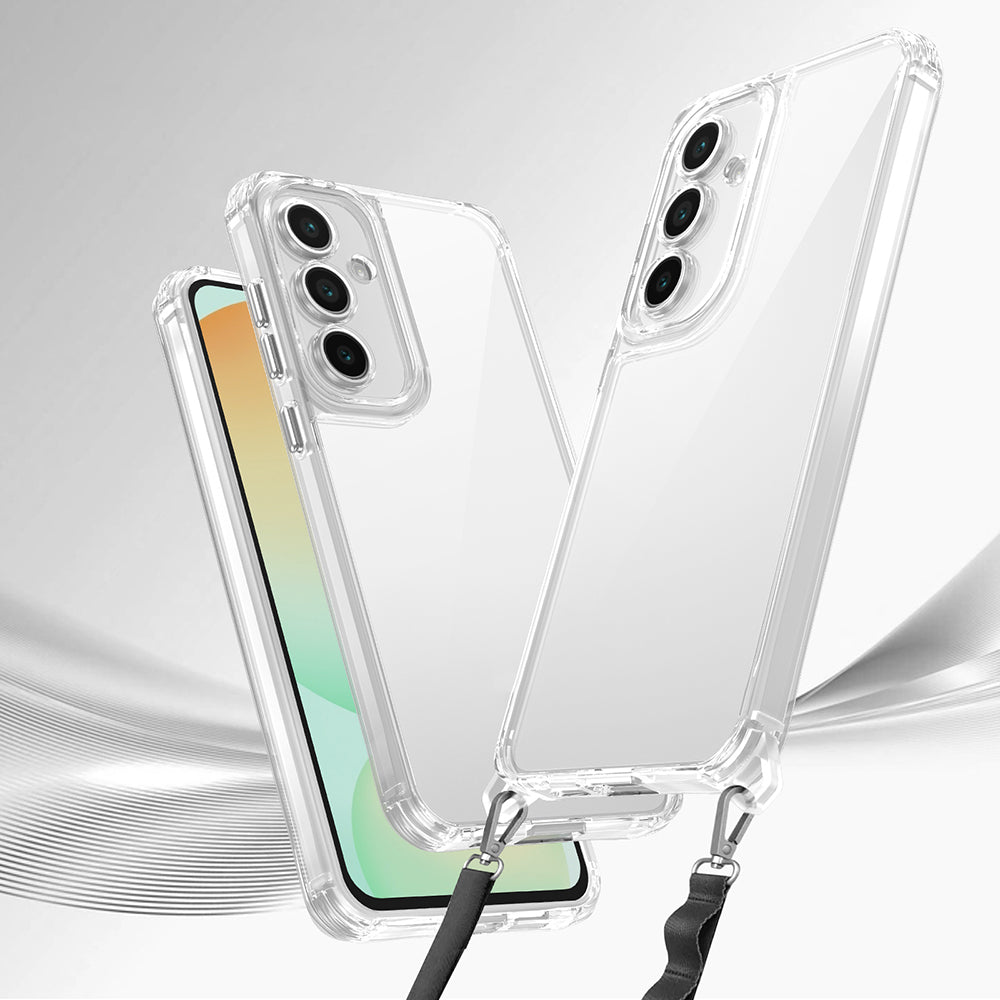 Galaxy A35 Kılıf Airbagli Takılabilir Askı Aparatlı Zore Snap Silikon Kapak Şeffaf