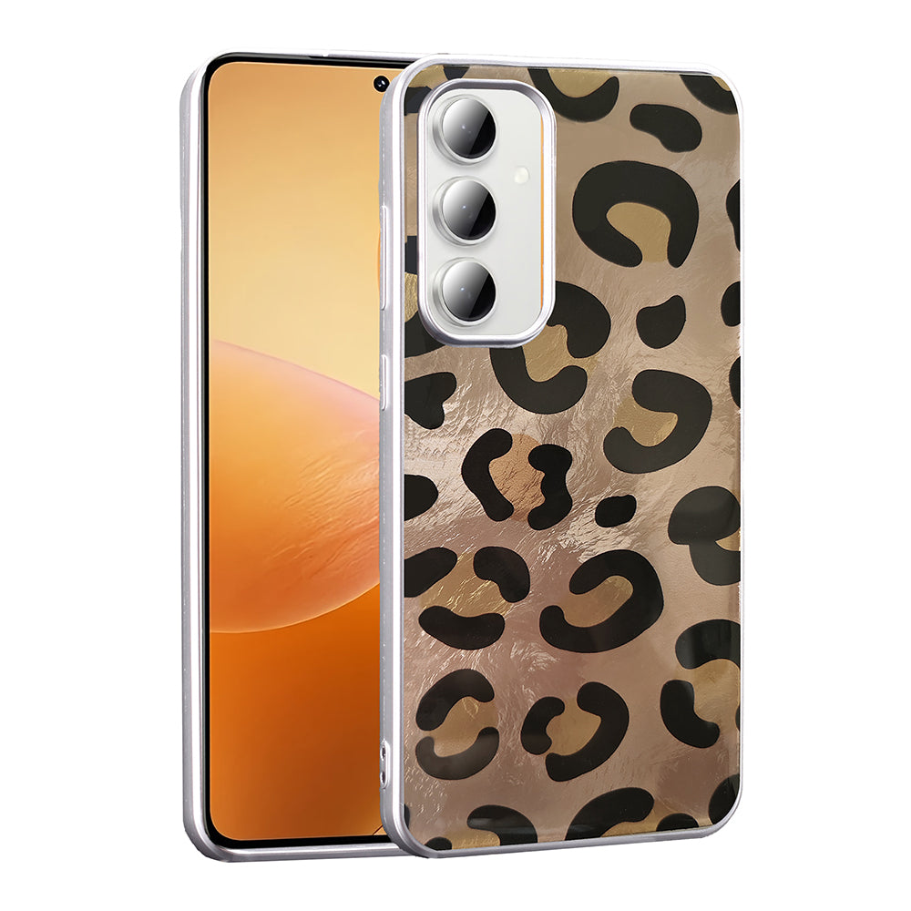 Galaxy A35 Kılıf Desenli Zore Mep Kapak Gold Leopar