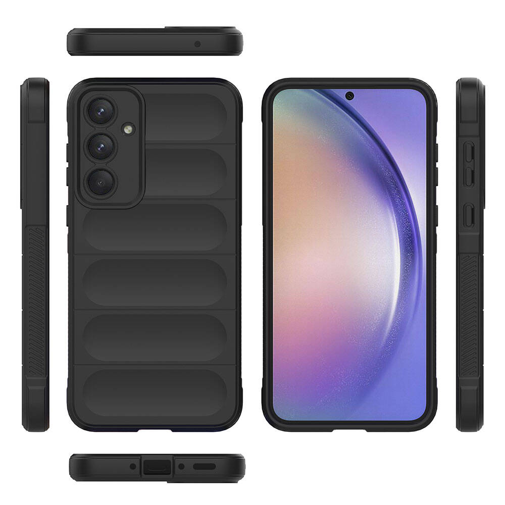 Galaxy A35 Kılıf Esnek TPU Oyuklu Arka Yüzey Tasarımlı Zore Etnik Silikon Kapak Koyu Yeşil
