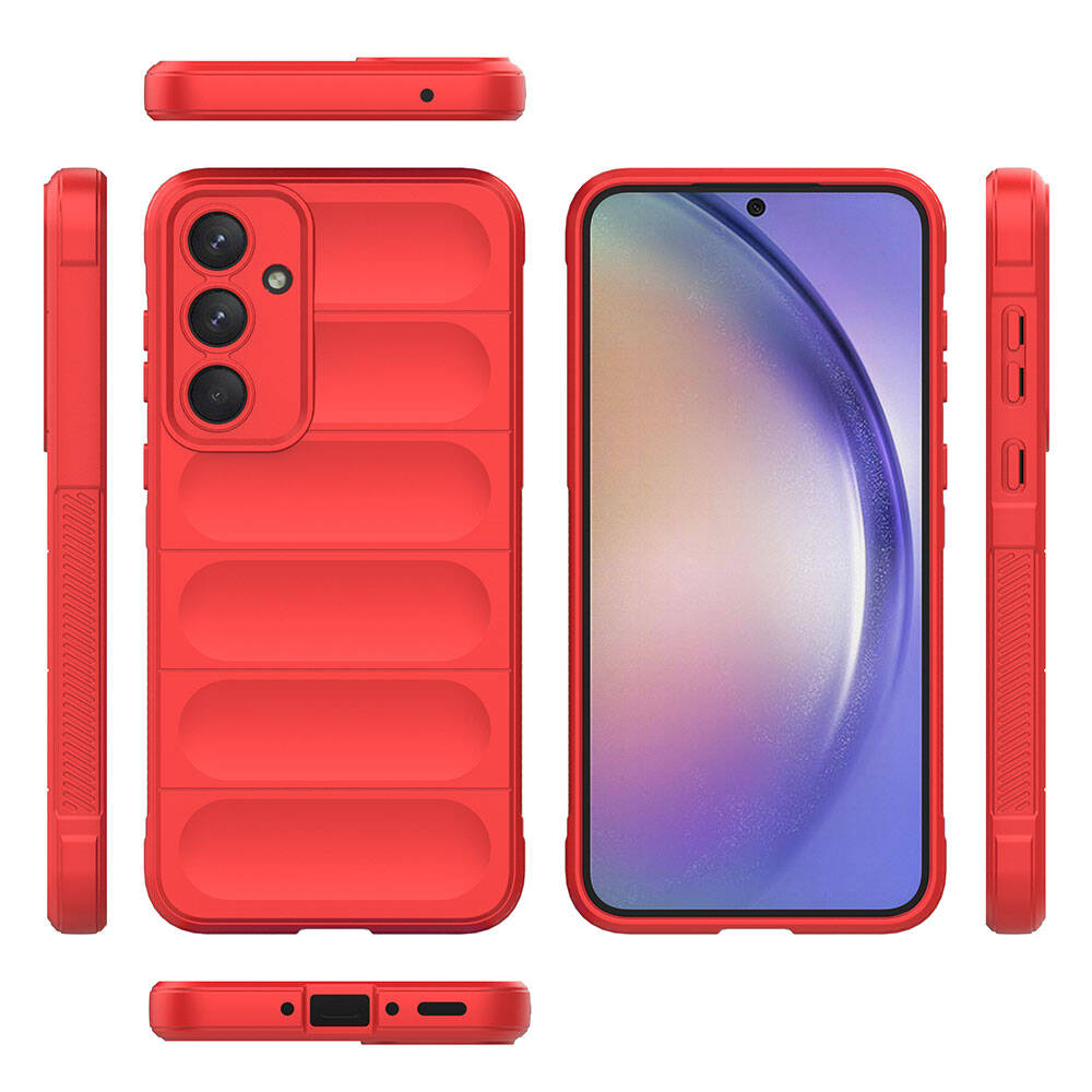 Galaxy A35 Kılıf Esnek TPU Oyuklu Arka Yüzey Tasarımlı Zore Etnik Silikon Kapak Koyu Yeşil