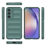 Galaxy A35 Kılıf Esnek TPU Oyuklu Arka Yüzey Tasarımlı Zore Etnik Silikon Kapak Koyu Yeşil