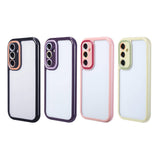 Galaxy A35 Kılıf Kamera Korumalı Renkli Kenar ve Çerçeve Tasarımlı Zore Vitamin Kapak Derin Mor