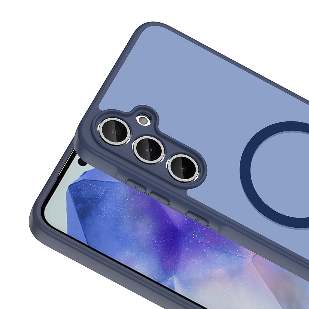 Galaxy A35 Kılıf M-safe Şarj Özellikli Zore Babet Kapak Lacivert