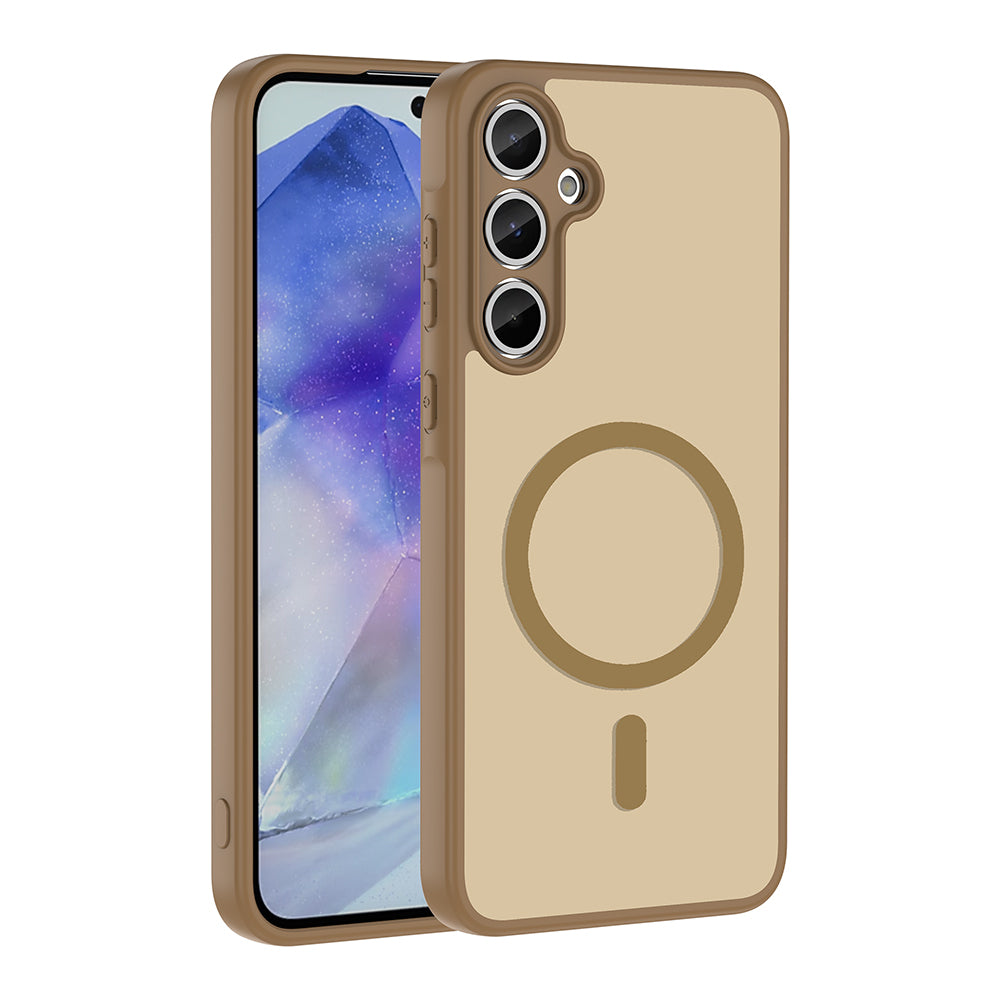 Galaxy A35 Kılıf M-safe Şarj Özellikli Zore Babet Kapak Kahverengi