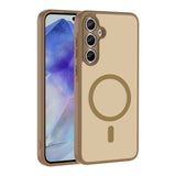 Galaxy A35 Kılıf M-safe Şarj Özellikli Zore Babet Kapak Kahverengi