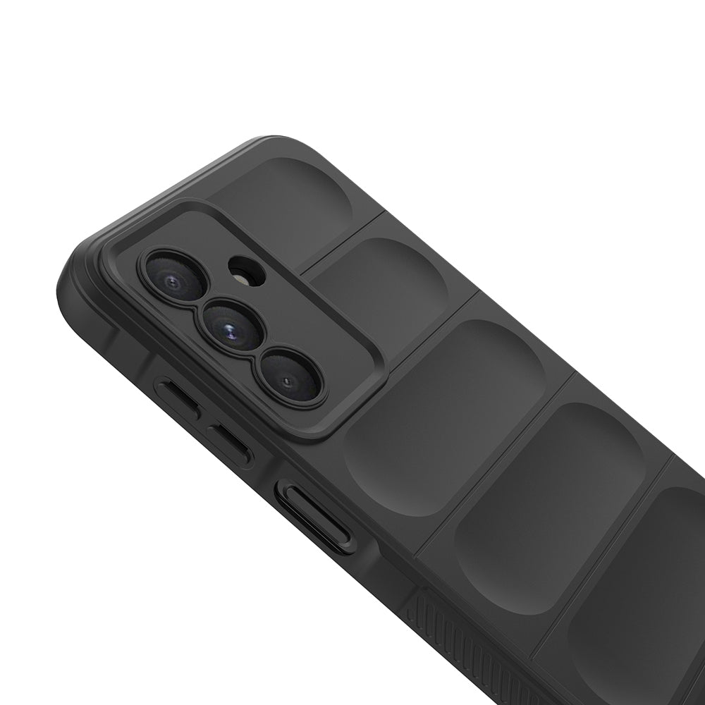 Galaxy A36 Kılıf Esnek TPU Oyuklu Arka Yüzey Tasarımlı Etnik Silikon Kapak Lacivert