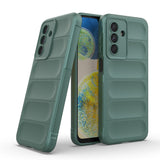 Galaxy A36 Kılıf Esnek TPU Oyuklu Arka Yüzey Tasarımlı Etnik Silikon Kapak Koyu Yeşil