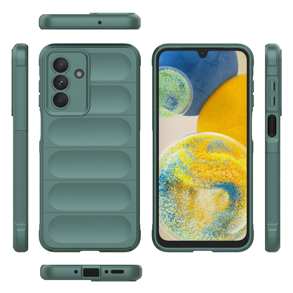 Galaxy A36 Kılıf Esnek TPU Oyuklu Arka Yüzey Tasarımlı Etnik Silikon Kapak Lacivert