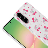 Galaxy A36 Kılıf Kamera Korumalı Desenli Zore Klip Kapak Kalpli Kiraz