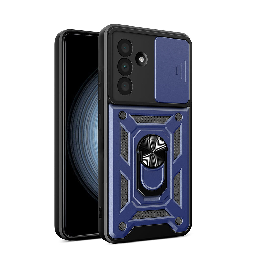 Galaxy A36 Kılıf Magnetik Standlı Kamera Korumalı Zore Sürgülü Vega Kapak Siyah