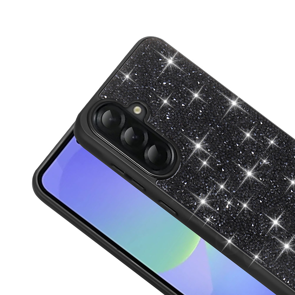 Galaxy A36 Kılıf Parlak Taşlı Tasarım Zore Pırlanta Kapak Siyah