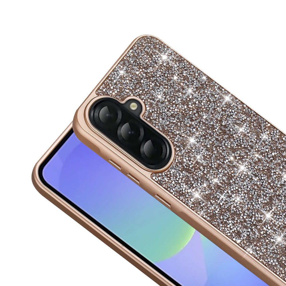 Galaxy A36 Kılıf Parlak Taşlı Tasarım Zore Pırlanta Kapak Beyaz