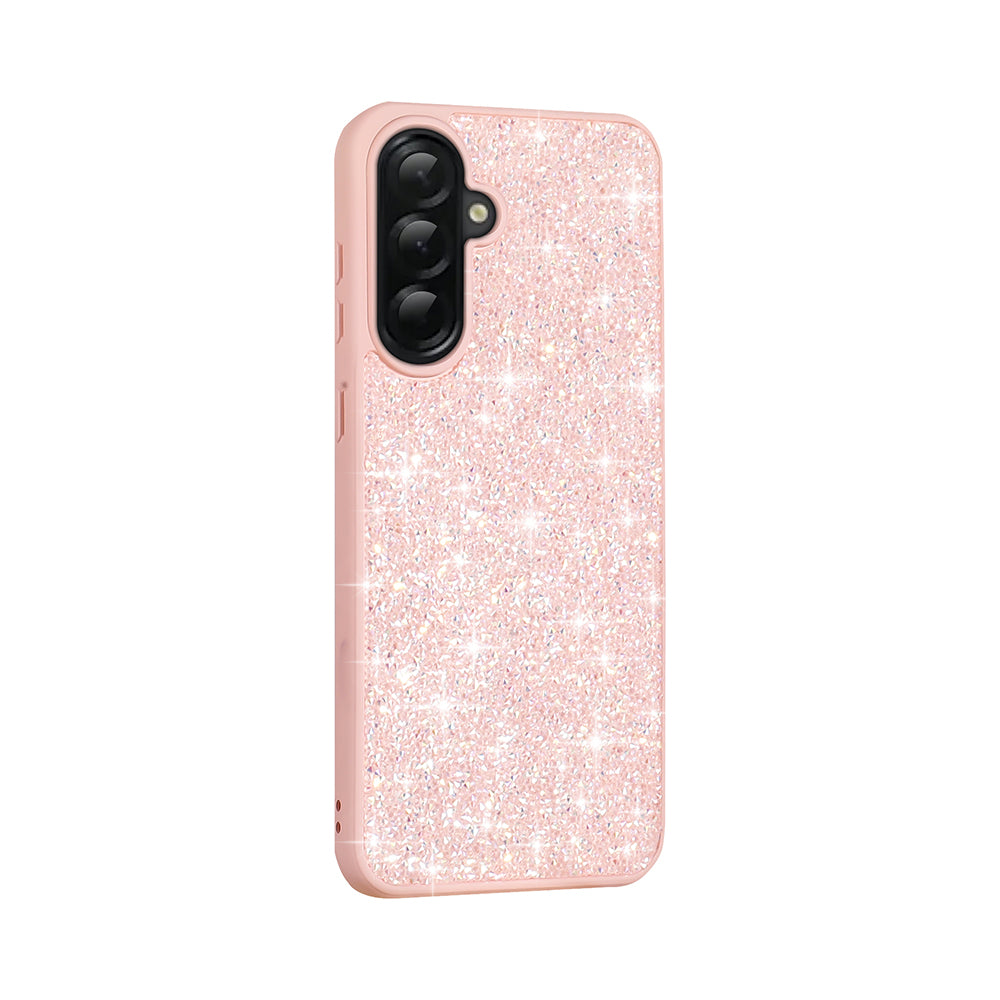Galaxy A36 Kılıf Parlak Taşlı Tasarım Zore Pırlanta Kapak Beyaz
