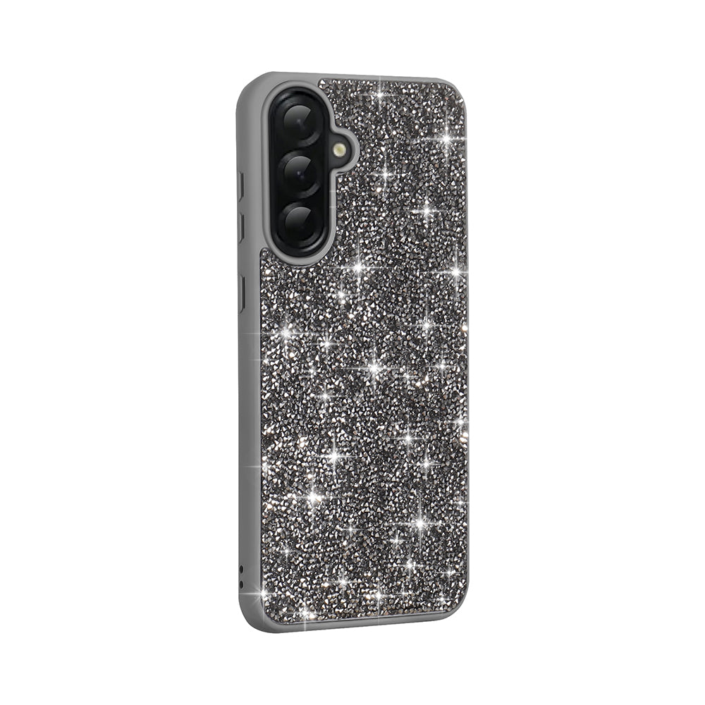 Galaxy A36 Kılıf Parlak Taşlı Tasarım Zore Pırlanta Kapak Siyah