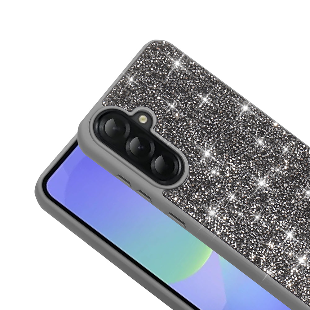 Galaxy A36 Kılıf Parlak Taşlı Tasarım Zore Pırlanta Kapak Siyah