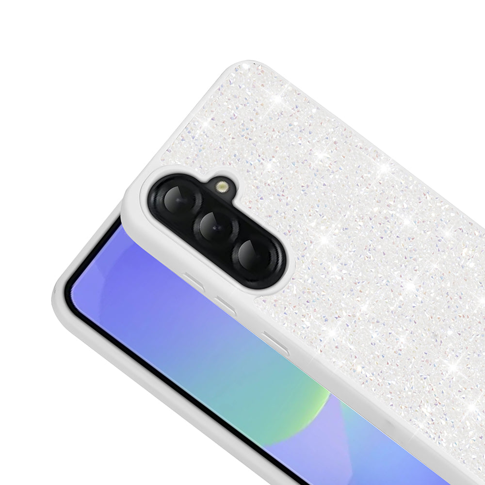 Galaxy A36 Kılıf Parlak Taşlı Tasarım Zore Pırlanta Kapak Beyaz