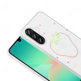 Galaxy A36 Kılıf Şeffaf Figürlü Zore Folk Sert Kapak Çilek