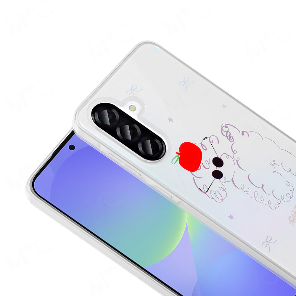 Galaxy A36 Kılıf Şeffaf Figürlü Zore Folk Sert Kapak Sevimli Köpek