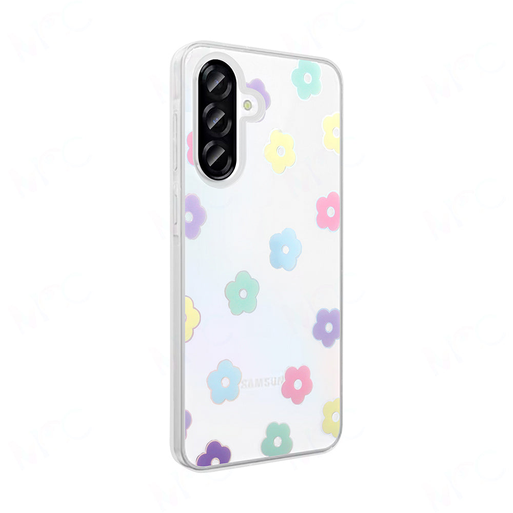 Galaxy A36 Kılıf Şeffaf Figürlü Zore Folk Sert Kapak Papatya