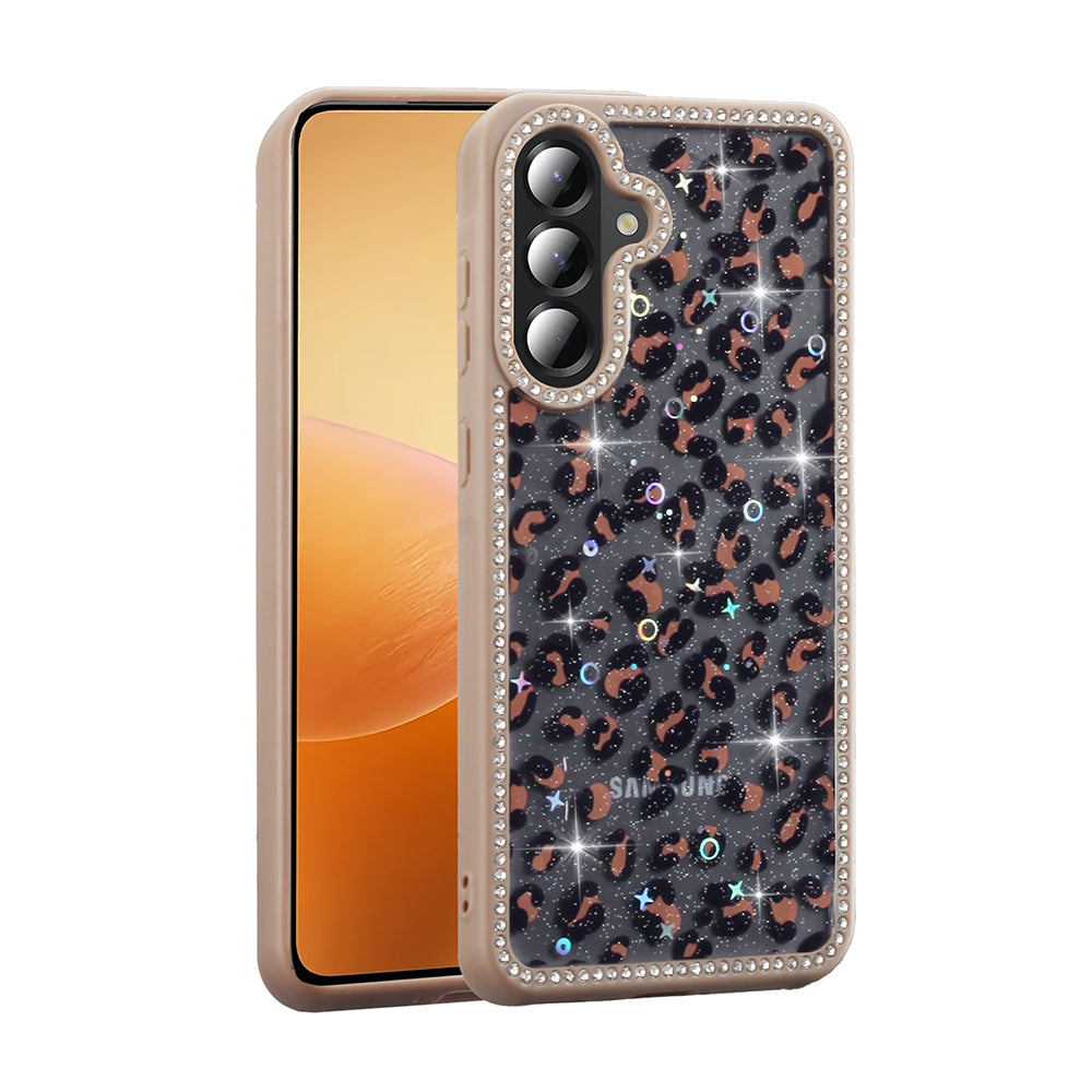 Galaxy A36 Kılıf Taşlı ve Simli Tasarım Zore Azra Kapak Gold