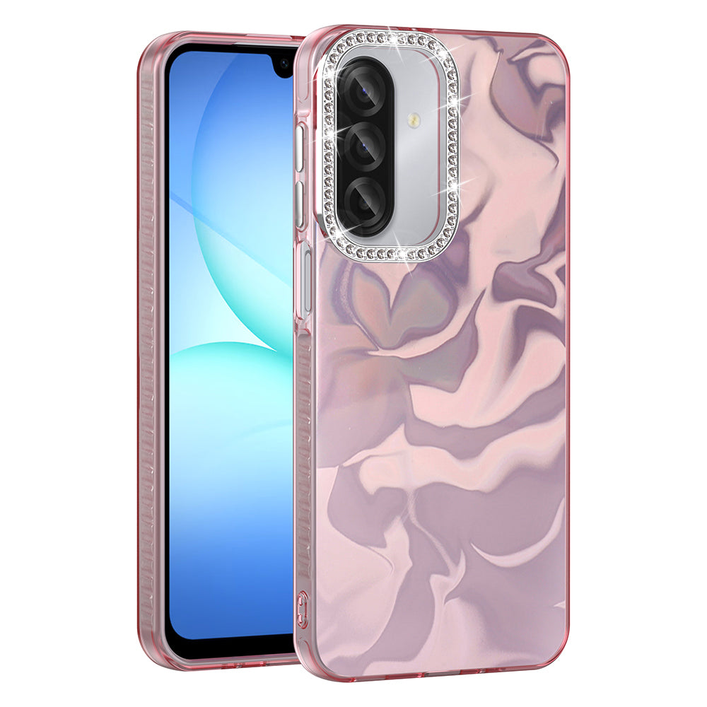 Galaxy A37 Kılıf Airbagli Parlak Taş Detay Tasarımlı Esila Kapak Pembe