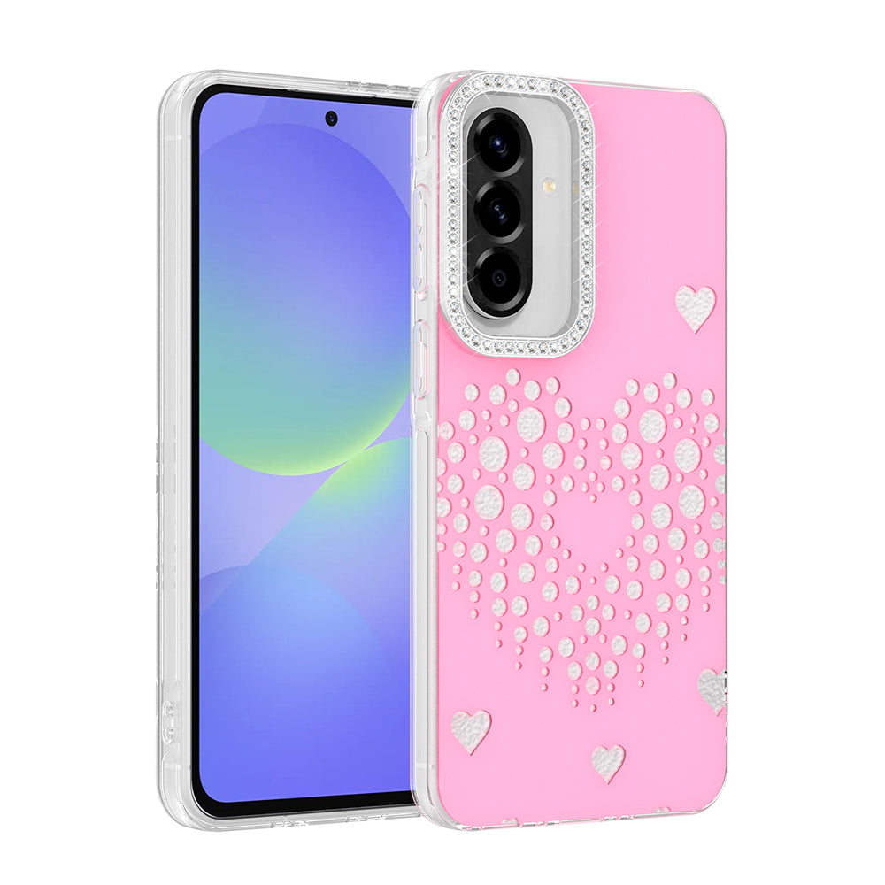 Galaxy A37 Kılıf Damla Taşlı Zore Rivas Sert PC Kapak Pembe