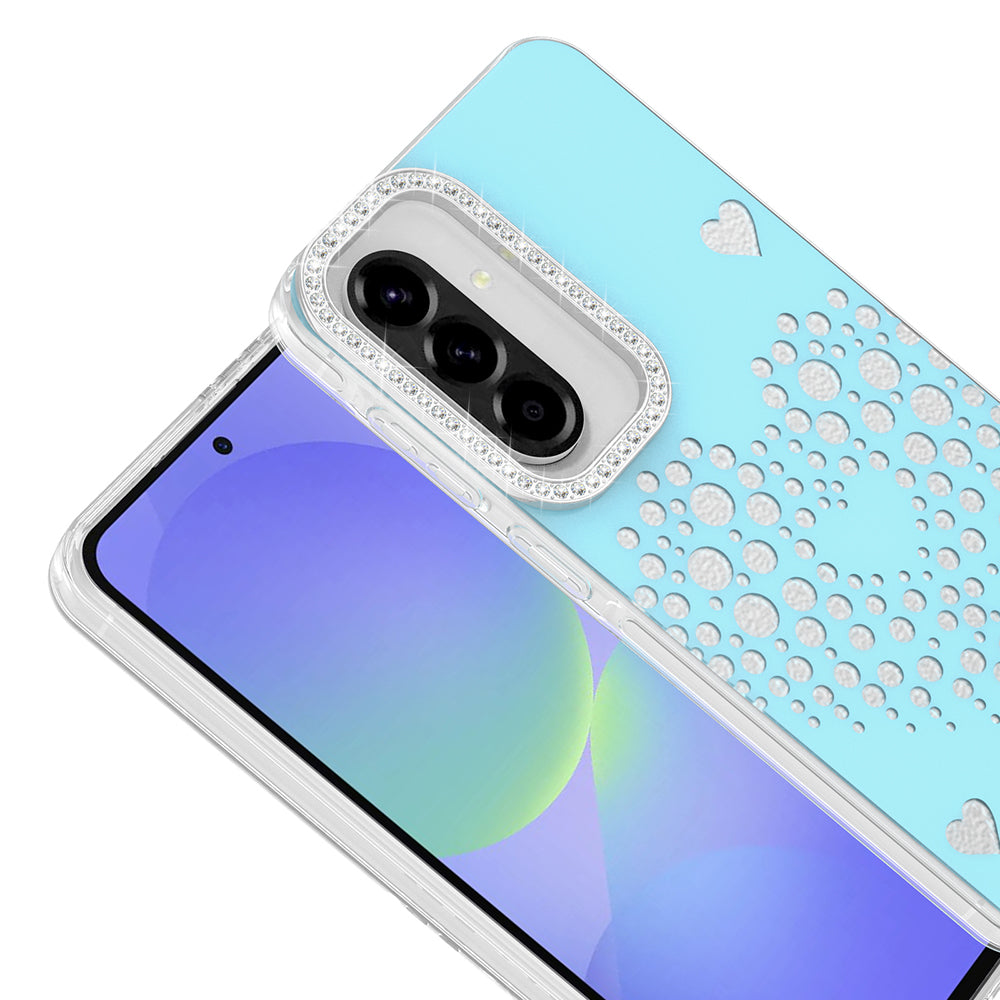 Galaxy A37 Kılıf Damla Taşlı Zore Rivas Sert PC Kapak Mavi