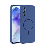 Samsung Galaxy A37 Kılıf M-safe Şarj Özellikli Meta Kapak Lacivert