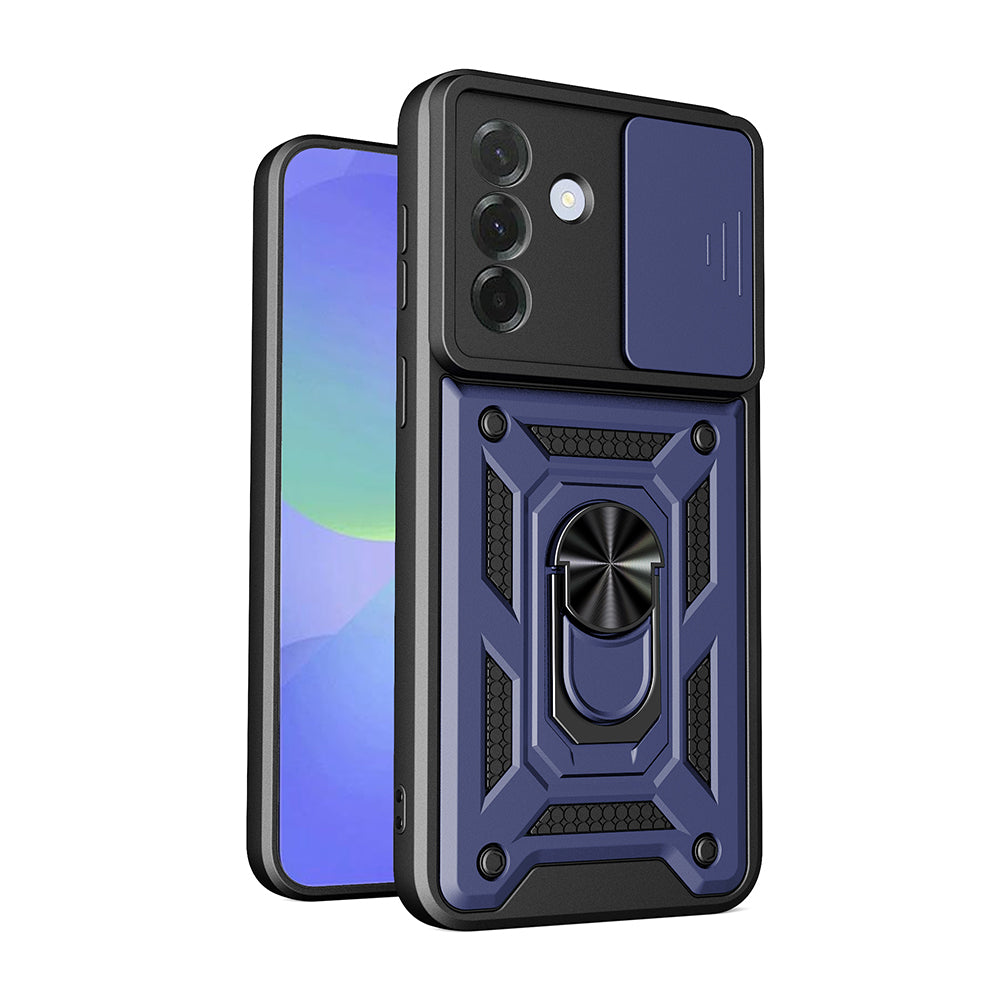 Galaxy A37 Kılıf Magnetik Standlı Kamera Korumalı  Sürgülü Vega Kapak Siyah