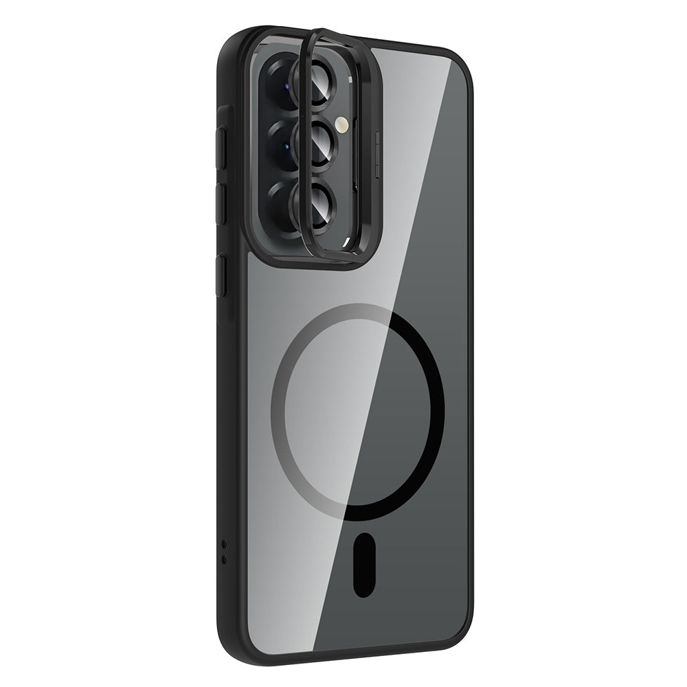 Galaxy A37 Kılıf Standlı ve Kamera Lens Hediyeli Zore Etro Kapak Siyah