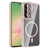 Galaxy A37 Kılıf Standlı ve Kamera Lens Hediyeli Zore Etro Kapak Pembe
