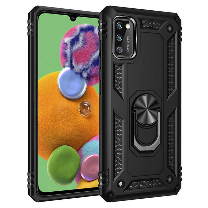 Galaxy A41 Kılıf Zore Vega Kapak Siyah