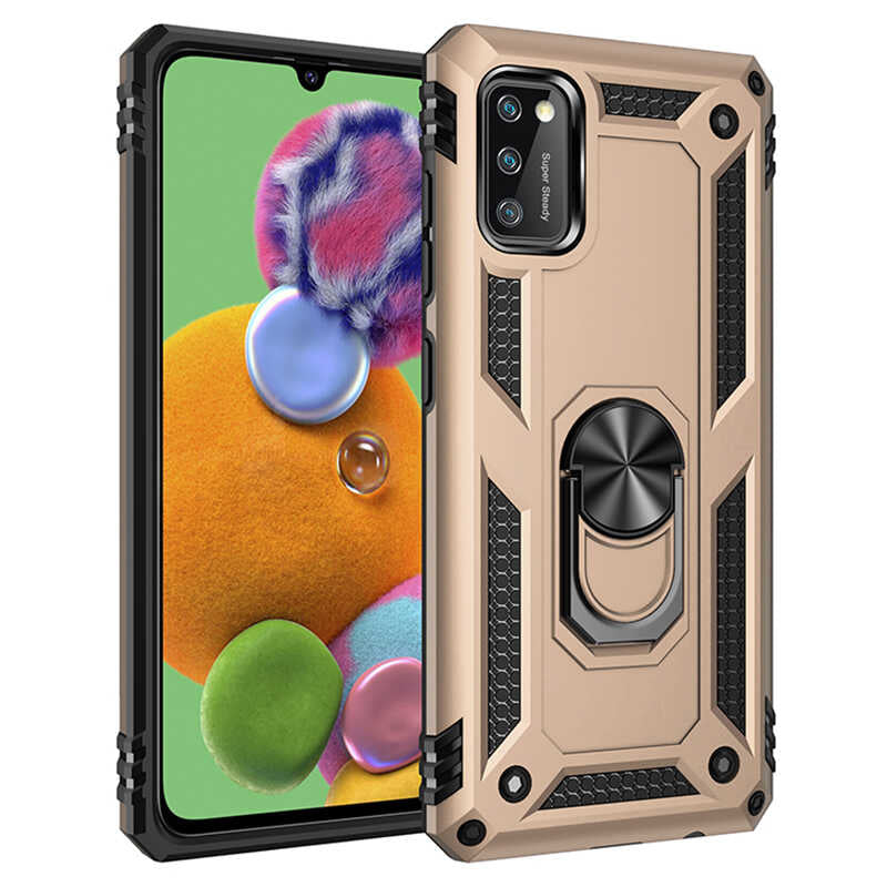 Galaxy A41 Kılıf Zore Vega Kapak Gold