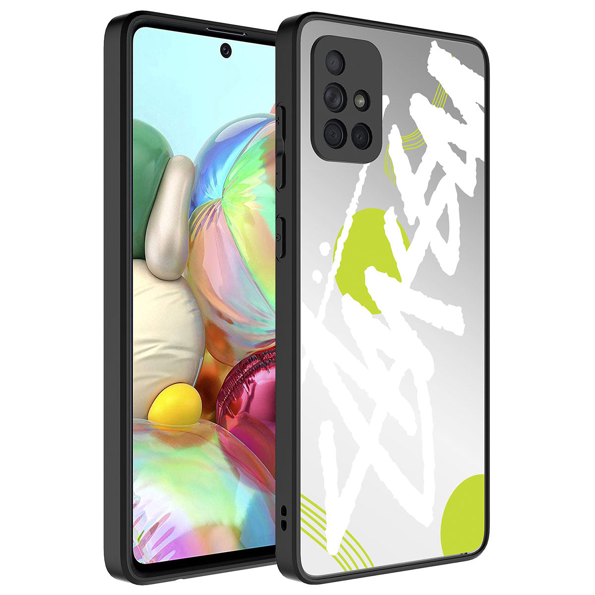 Galaxy A51 Kılıf Aynalı Desenli Kamera Korumalı Parlak Zore Mirror Kapak Yazı