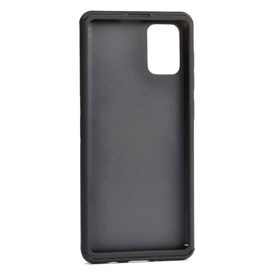Galaxy A51 Kılıf Zore 360 3 Parçalı Rubber Kapak Siyah