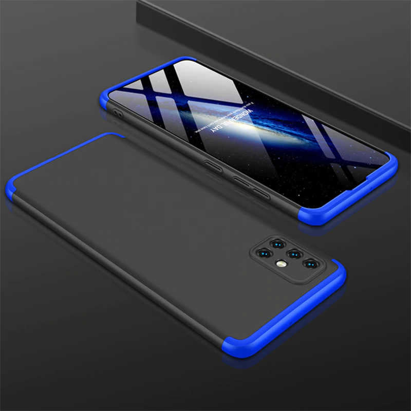 Galaxy A51 Kılıf Zore Ays Kapak Siyah-Mavi