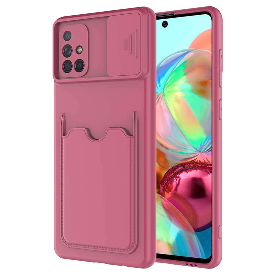 Galaxy A51 Kılıf Zore Kartix Kapak Koyu Mor