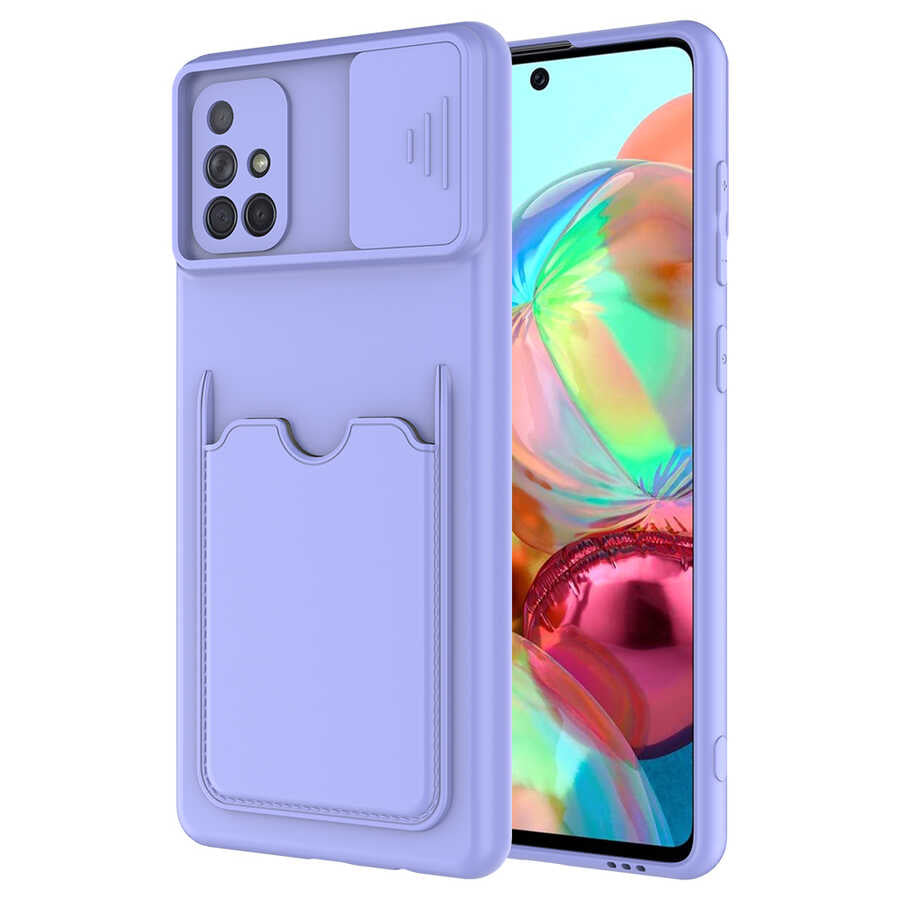 Galaxy A51 Kılıf Zore Kartix Kapak Lila
