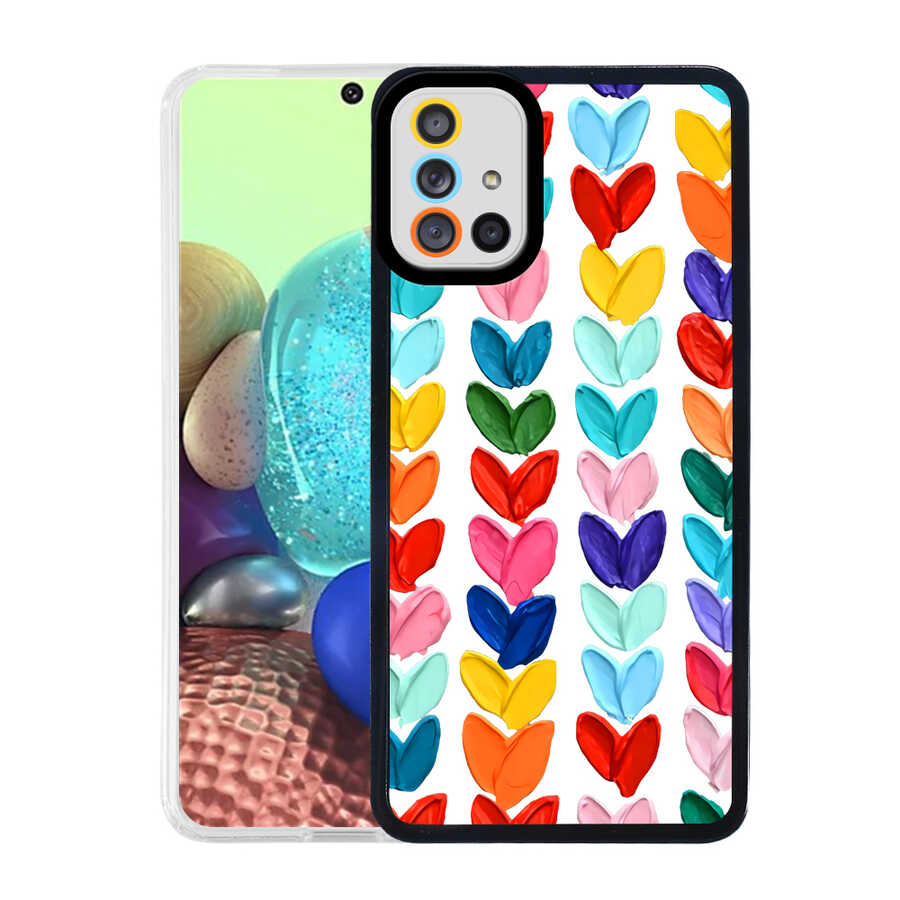 Galaxy A51 Kılıf Zore M-Fit Desenli Kapak Heart No6