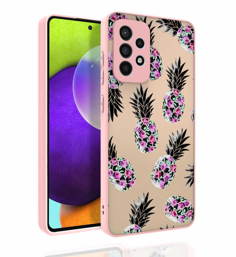Galaxy A52 Kılıf Desenli Kamera Korumalı Parlak Zore Nora Kapak NO1