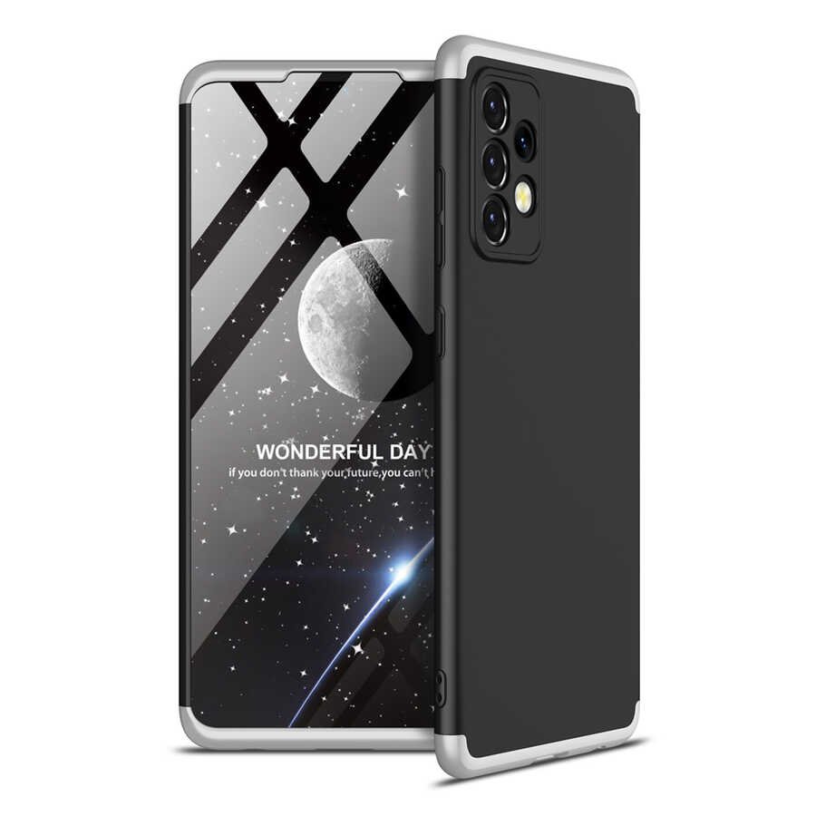 Galaxy A52 Kılıf Zore Ays Kapak Siyah-Gri