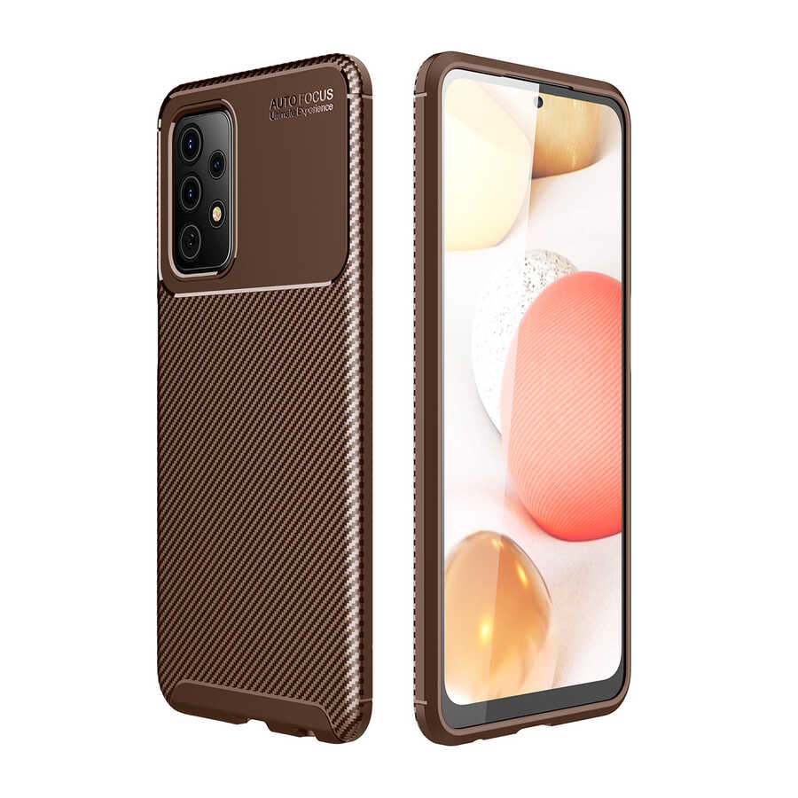 Galaxy A52 Kılıf Zore Negro Silikon Kapak Kahverengi