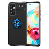 Galaxy A52 Kılıf Zore Ravel Silikon Kapak Siyah-Mavi