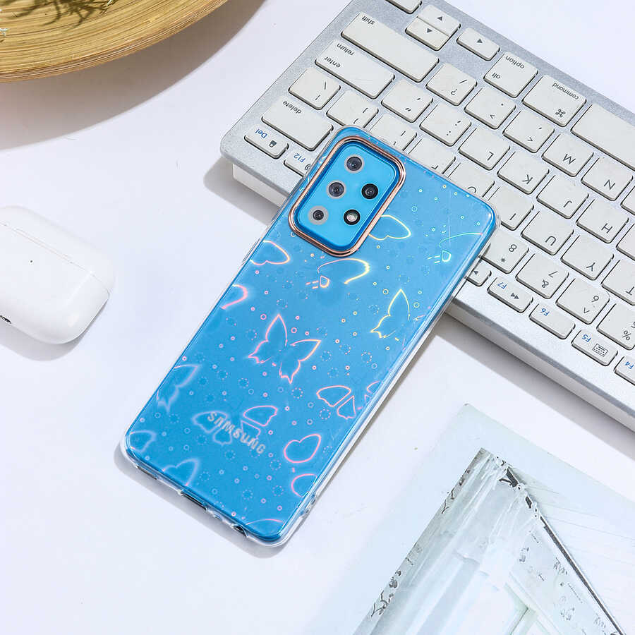 Galaxy A52 Kılıf Zore Sidney Desenli Sert Kapak Butterfly No2