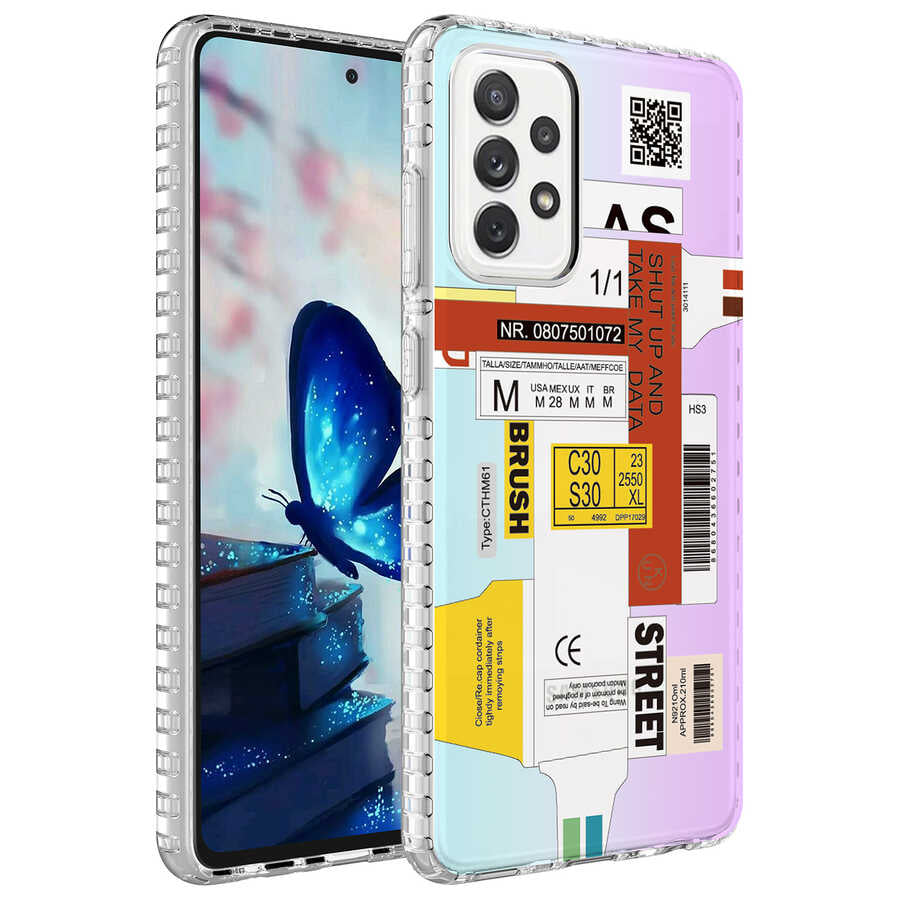 Galaxy A53 5G Kılıf Airbag Kenarlı Renkli Desenli Silikon Zore Elegans Kapak NO2